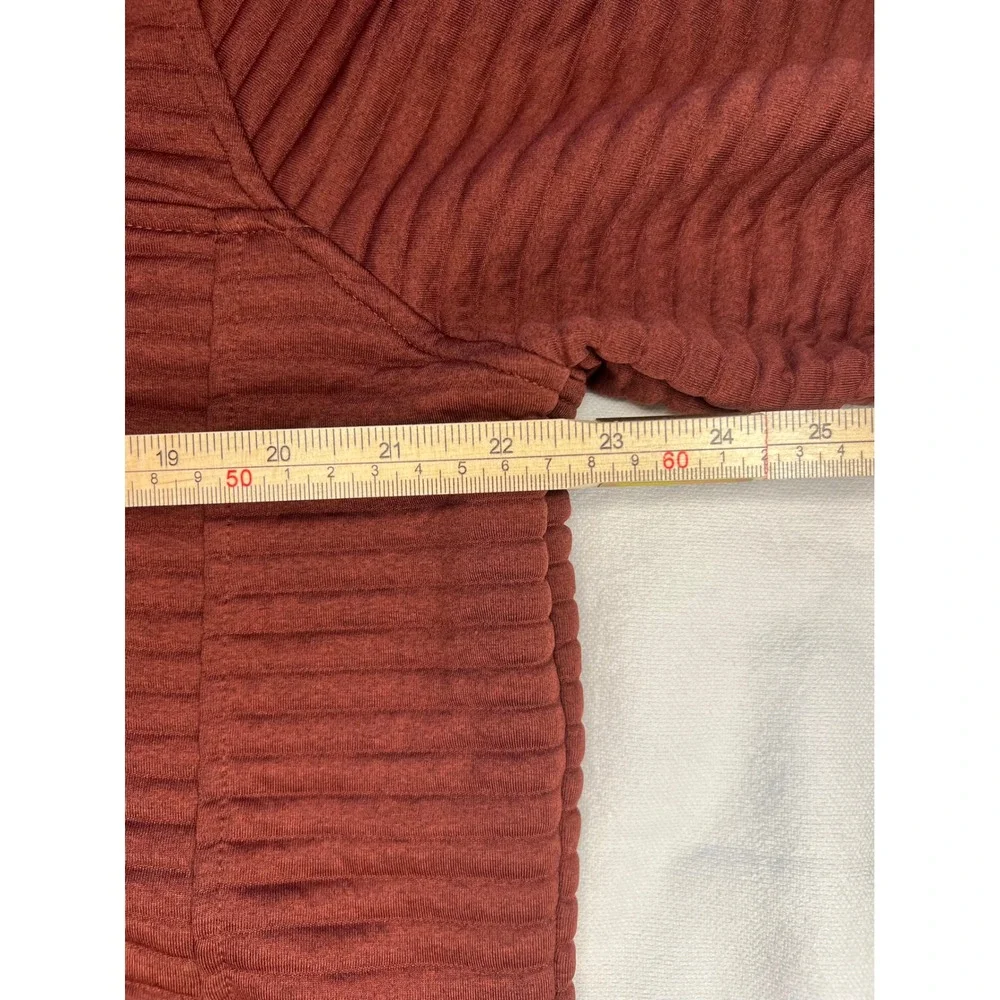 L.L. Bean Airlight Red/Brown Fall Neutral Quilted Color Snap Pullover Women XL - Picture 6 of 8